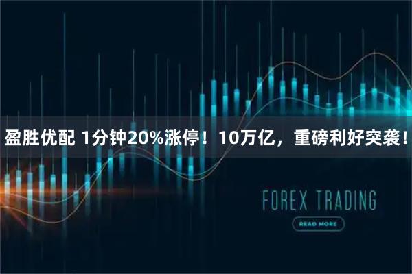 盈胜优配 1分钟20%涨停！10万亿，重磅利好突袭！